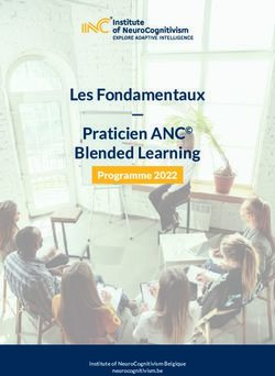Les Fondamentaux Praticien ANC Blended Learning - Programme 2022 - Institute of NeuroCognitivism Belgique