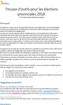 Trousse d'outils pour les élections provinciales 2018 - RANQ