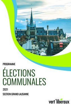 ÉLECTIONS COMMUNALES PROGRAMME 2021 SECTION GRAND LAUSANNE