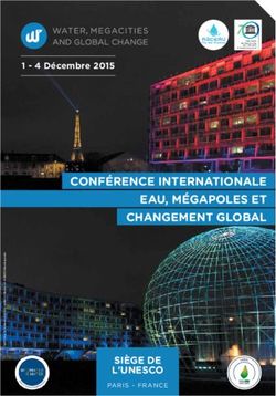 CONFÉRENCE INTERNATIONALE EAU, MÉGAPOLES ET CHANGEMENT GLOBAL - ARCEAU-IDF
