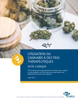 UTILISATION DU CANNABIS À DES FINS THÉRAPEUTIQUES