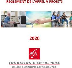 2020 REGLEMENT DE L'APPEL A PROJETS