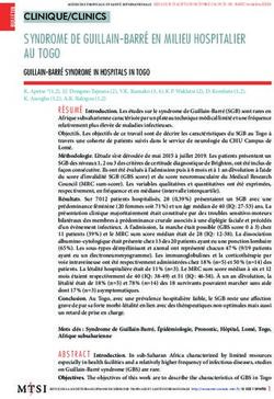 SYNDROME DE GUILLAIN-BARRÉ EN MILIEU HOSPITALIER AU TOGO - syndrome de guillain-barré en milieu ...