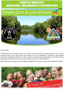 Camp de jour 2020 Modalités, rÈglements et inscription