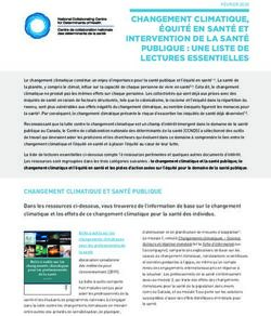 CHANGEMENT CLIMATIQUE, ÉQUITÉ EN SANTÉ ET INTERVENTION DE LA SANTÉ PUBLIQUE : UNE LISTE DE LECTURES ESSENTIELLES - nccdh