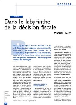 Dans le labyrinthe de la décision fiscale