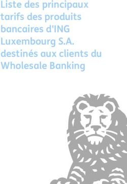 Liste des principaux tarifs des produits bancaires d'ING Luxembourg S.A. destinés aux clients du Wholesale Banking