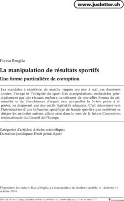 La manipulation de résultats sportifs - Une forme particulière de corruption - Jusletter