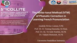 The Verbo-tonal Method (VTM) of Phonetic Correction in Learning French Pronunciation - ICOLLITE 2021