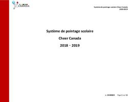 Système de pointage scolaire Cheer Canada 2018 2019