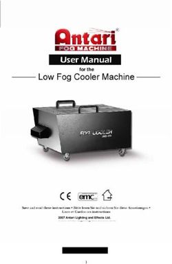 Low Fog Cooler Machine - User Manual for the