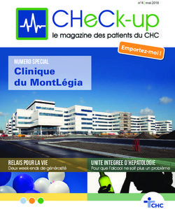 Clinique du MontL&eacute;gia - numero special - RELAIS POUR LA VIE Deux week-ends de g&eacute;n&eacute;rosit&eacute; - CHC