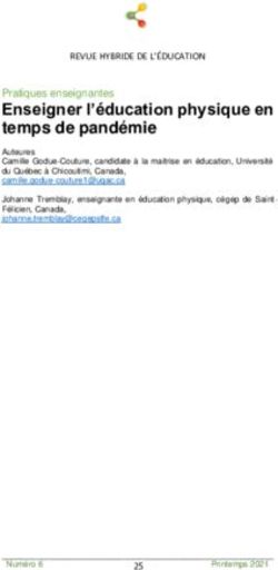 Enseigner l'&eacute;ducation physique en temps de pand&eacute;mie