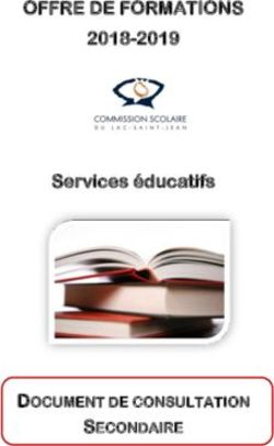 OFFRE DE FORMATIONS 2018-2019 Services éducatifs - DOCUMENT DE CONSULTATION SECONDAIRE