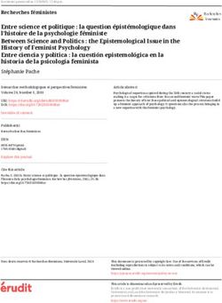 Entre science et politique : la question &eacute;pist&eacute;mologique dans l'histoire de la psychologie f&eacute;ministe Between Science and Politics : the ...