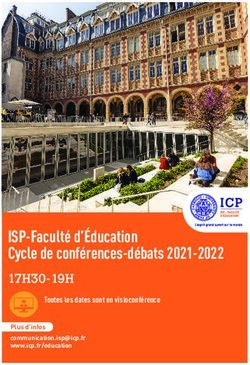 ISP-Faculté d'Éducation Cycle de conférences-débats 2021-2022 - 17H30-19H Toutes les dates sont en visioconférence