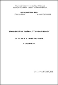 INTRODUCTION EN EPIDEMIOLOGIE - Cours destiné aux étudiants 5ème année pharmacie - Faculté de Médecine