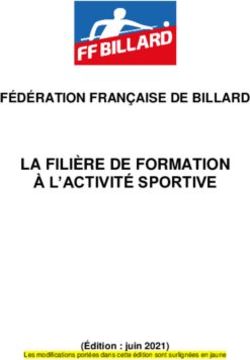 LA FILIÈRE DE FORMATION À L'ACTIVITÉ SPORTIVE - FÉDÉRATION FRANÇAISE DE BILLARD - (Édition : juin 2021)