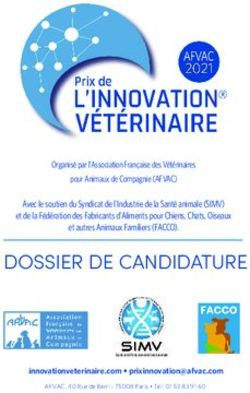 DOSSIER DE CANDIDATURE - Prix de l'innovation v&eacute;t&eacute;rinaire
