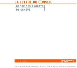 LA LETTRE DU CONSEIL - Ordre des avocats de Genève
