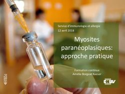 Myosites paran&eacute;oplasiques: approche pratique - Service d'immunologie et allergie 12 avril 2018 - Formation continue Am&eacute;lie Borgeat Kaeser - CHUV
