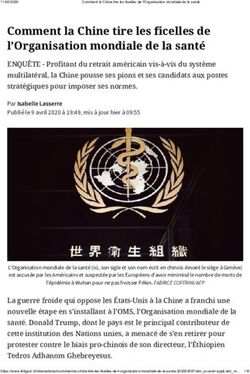 Comment la Chine tire les ficelles de l'Organisation mondiale de la santé