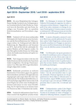 Chronologie April 2018 - September 2018 / avril 2018 - septembre 2018 - Dokumente/Documents