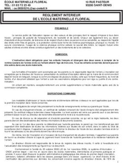REGLEMENT INTERIEUR DE L'ECOLE MATERNELLE FLOREAL