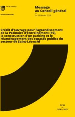 Message au Conseil général - du 19 février 2019 Crédit d'ouvrage pour l'agrandissement de la Patinoire d'entraînement (P2), la construction d'un ...
