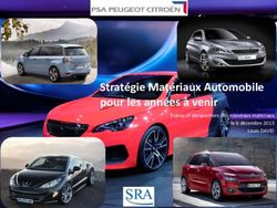 Strat&eacute;gie Mat&eacute;riaux Automobile pour les ann&eacute;es &agrave; venir - Enjeux et perspectives des nouveaux mat&eacute;riaux le 6 d&eacute;cembre 2013 Louis DAVID - SRA