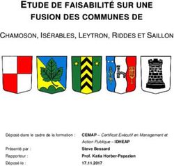 ETUDE DE FAISABILITÉ SUR UNE FUSION DES COMMUNES DE - Saillon