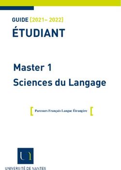 ÉTUDIANT GUIDE 2021- 2022 - Master 1 Sciences du Langage - UFR Lettres et Langages