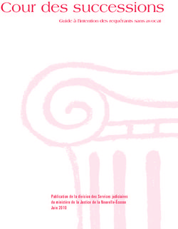 Cour des successions Guide à l'intention des requérants sans avocat - Publication de la division des Services judiciaires du ministère de la ...