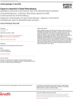 Espaces contest&eacute;s &agrave; Saint-P&eacute;tersbourg Quelques r&eacute;actions citoyennes face &agrave; la densification urbaine Contested Spaces : Citizens' Reactions against ...