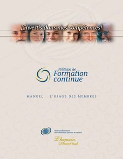 Formation continue MANUEL À L'USAGE DES MEMBRES