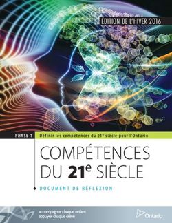 COMPÉTENCES DU 21e SIÈCLE - ÉDITION DE L'HIVER 2016