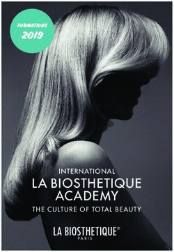 LA BIOSTHETIQUE ACADEMY - 2019 FORMATIONS - Tribu-te
