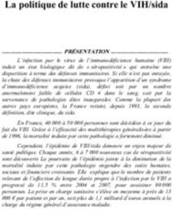 La politique de lutte contre le VIH/sida