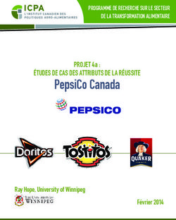 PepsiCo Canada ÉTUDES DE CAS DES ATTRIBUTS DE LA RÉUSSITE - PROJET 4a : Ray Hope, University of Winnipeg