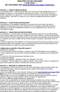 RÈGLEMENT DU JEU-CONCOURS - " Tutti Chefs " JEU ACCESSIBLE SUR www.facebook.compages/Tutti-Pizza