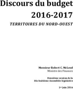 Ministre des Finances - Discours du budget 2016-2017 TERRITOIRES DU NORD-OUEST