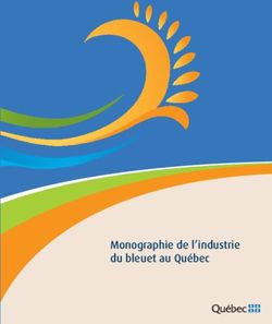 Monographie de l'industrie du bleuet au Québec