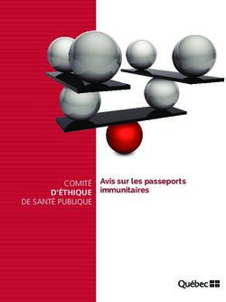 COMITÉ D'ÉTHIQUE Avis sur les passeports immunitaires - INSPQ