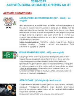 ACTIVITÉS EXTRA-SCOLAIRES OFFERTES AU LFT 2018-2019 - lft.ca