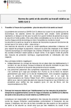 NORME DE SANTÉ ET DE SÉCURITÉ AU TRAVAIL RELATIVE AU SARS-COV-2 - BMAS