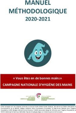 MANUEL MÉTHODOLOGIQUE 2020-2021 - CAMPAGNE NATIONALE D'HYGIÈNE DES MAINS