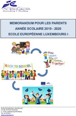 MEMORANDUM POUR LES PARENTS ANNÉE SCOLAIRE 2019 - 2020 ECOLE EUROPÉENNE LUXEMBOURG I - Ecole Européenne Luxembourg I 23, Bd. Konrad Adenauer L...