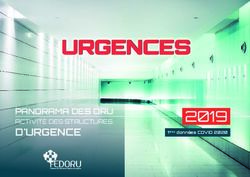 D'URGENCE PANORAMA DES ORU ACTIVITÉ DES STRUCTURES - 1ères données COVID 2020 - FEDORU