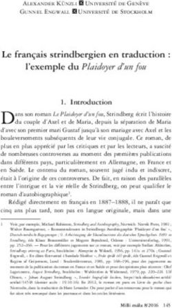 Le français strindbergien en traduction : l'exemple du Plaidoyer d'un fou