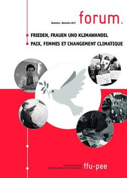 FORUM FRIEDEN, FRAUEN UND KLIMAWANDEL PAIX, FEMMES ET CHANGEMENT CLIMATIQUE - DEZEMBER . DÉCEMBRE 2017